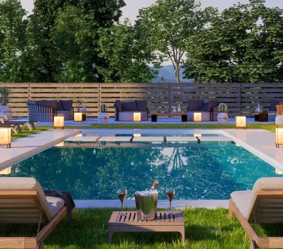 Pool technician performing professional seasonal maintenance